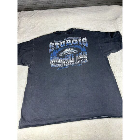 Vintage Sturgis Shirt Mens XL Black Motorcycle Rally Racing 1997 Black Hills - Picture 6 of 9